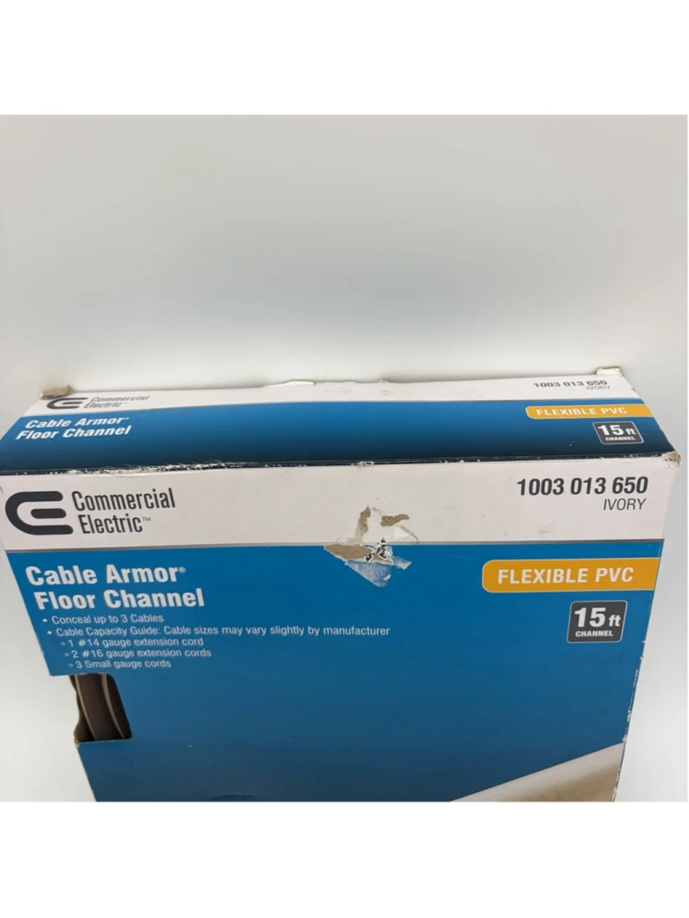 Commercial Electric A91-15V 15 ft. PVC Floor Cord Protector in Ivory